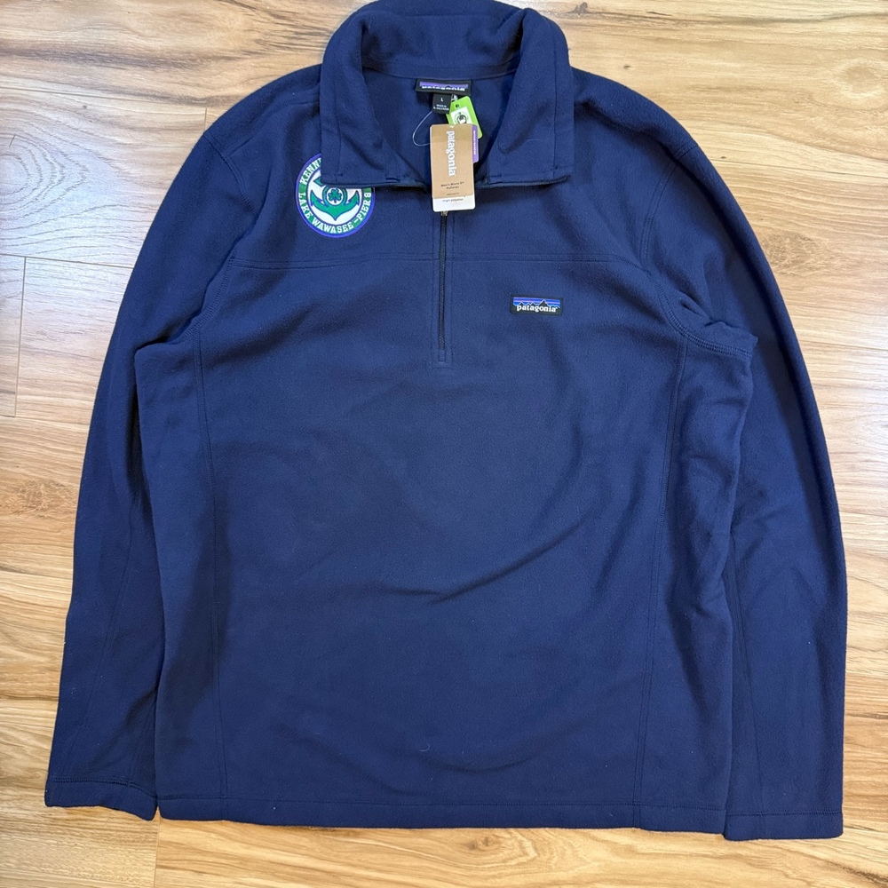 Patagonia Mens L Micro D 1/4 Zip Fleece Lake Wawasee NWT
